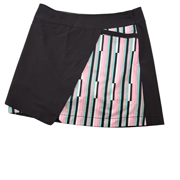 Annika Cutter & Buck size 12 black and multi color stripe tennis/golf skort - Picture 1 of 14
